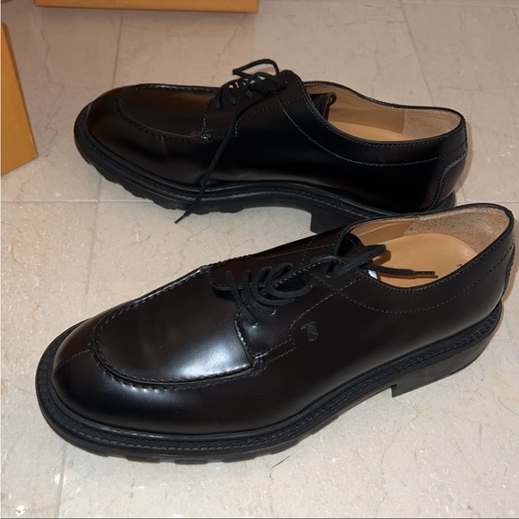 Men’s Tods Derby shoe black leather made in italy size 9 - Picture 4 of 13